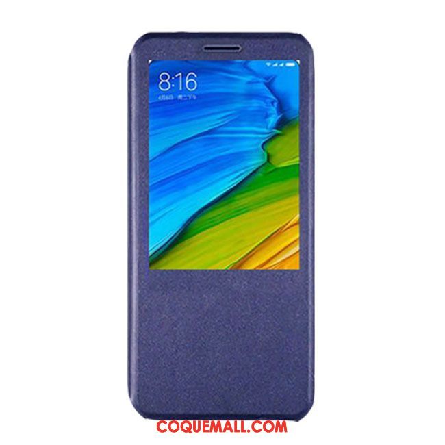 Étui Xiaomi Mi Mix 2s Foncé Petit Incassable, Coque Xiaomi Mi Mix 2s Ouvrir La Fenêtre Étui En Cuir Beige