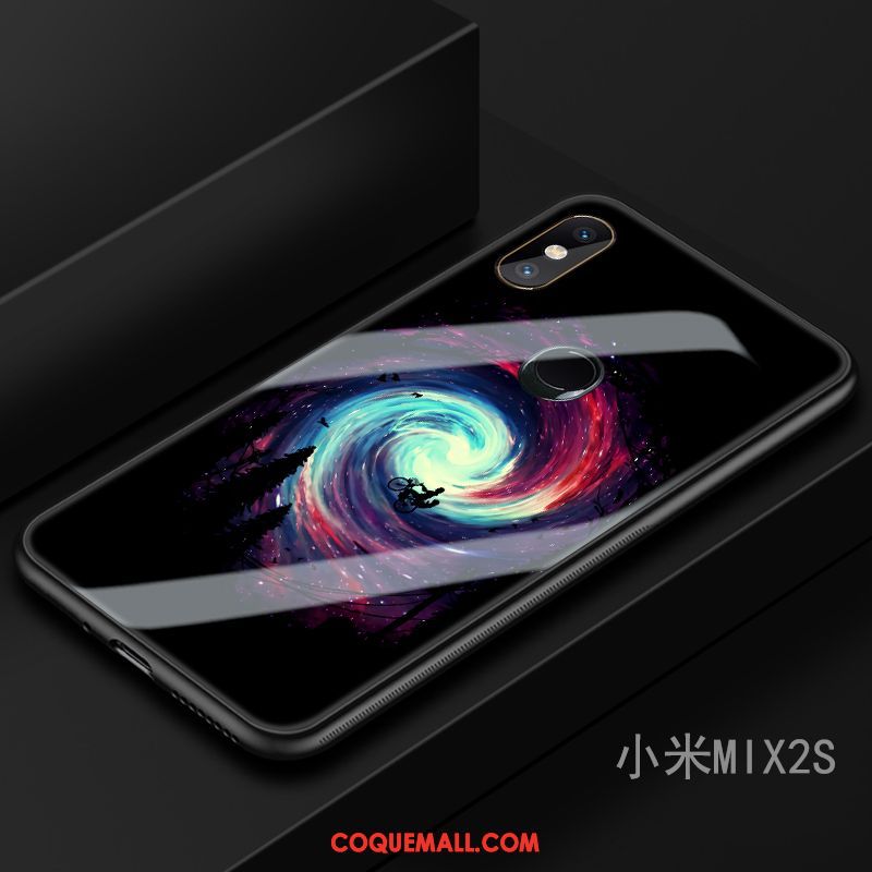 Étui Xiaomi Mi Mix 2s Marque De Tendance Bleu Marin Incassable, Coque Xiaomi Mi Mix 2s Art Téléphone Portable Beige