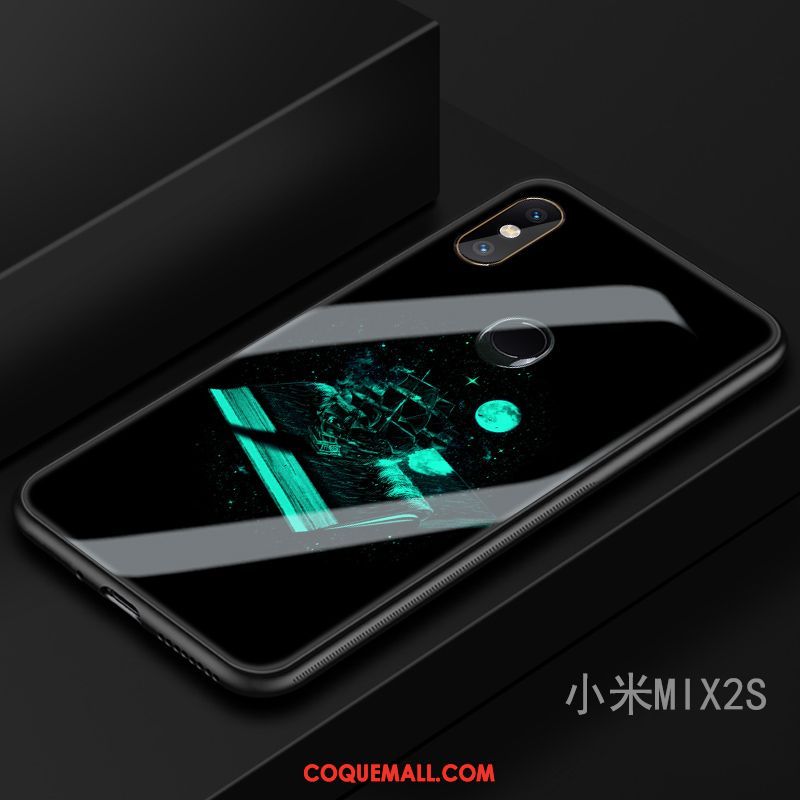 Étui Xiaomi Mi Mix 2s Marque De Tendance Bleu Marin Incassable, Coque Xiaomi Mi Mix 2s Art Téléphone Portable Beige