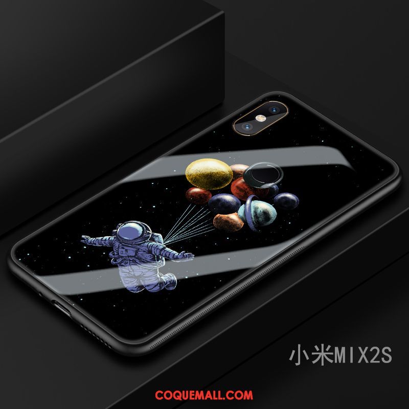 Étui Xiaomi Mi Mix 2s Marque De Tendance Bleu Marin Incassable, Coque Xiaomi Mi Mix 2s Art Téléphone Portable Beige