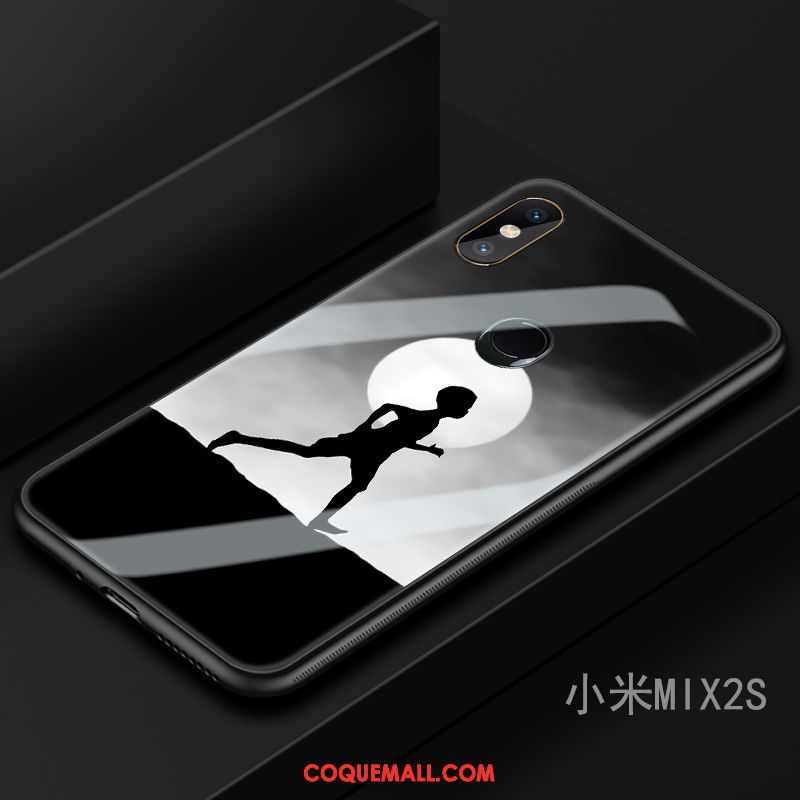 Étui Xiaomi Mi Mix 2s Marque De Tendance Bleu Marin Incassable, Coque Xiaomi Mi Mix 2s Art Téléphone Portable Beige