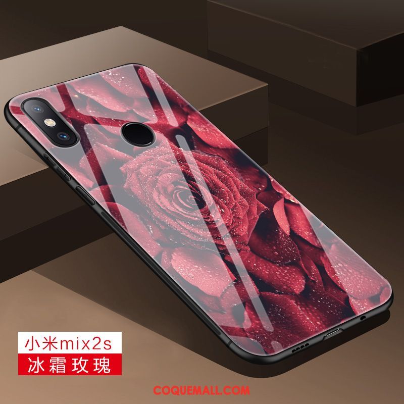 Étui Xiaomi Mi Mix 2s Net Rouge Protection Tout Compris, Coque Xiaomi Mi Mix 2s Silicone Incassable Beige