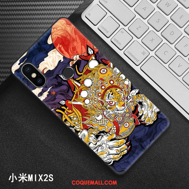 Étui Xiaomi Mi Mix 2s Noir Créatif Style Chinois, Coque Xiaomi Mi Mix 2s Protection Modèle Beige