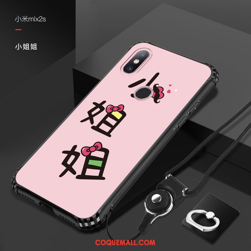 Étui Xiaomi Mi Mix 2s Ornements Suspendus Très Mince Créatif, Coque Xiaomi Mi Mix 2s Délavé En Daim Tout Compris Beige