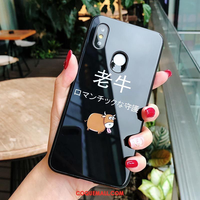 Étui Xiaomi Mi Mix 2s Personnalité Bovins Dessin Animé, Coque Xiaomi Mi Mix 2s Rose Créatif Beige