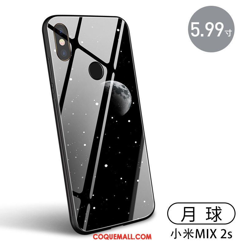 Étui Xiaomi Mi Mix 2s Personnalité Tout Compris Tendance, Coque Xiaomi Mi Mix 2s Téléphone Portable Verre Beige