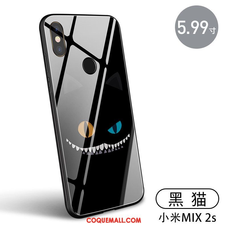Étui Xiaomi Mi Mix 2s Personnalité Tout Compris Tendance, Coque Xiaomi Mi Mix 2s Téléphone Portable Verre Beige