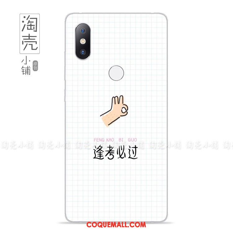 Étui Xiaomi Mi Mix 2s Petit Créatif Tout Compris, Coque Xiaomi Mi Mix 2s Blanc Fluide Doux Beige