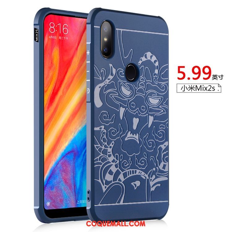 Étui Xiaomi Mi Mix 2s Petit Foncé Support, Coque Xiaomi Mi Mix 2s Fluide Doux Personnalité Beige