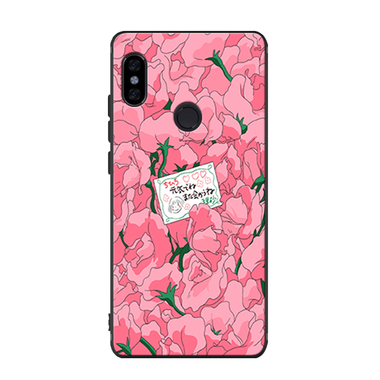 Étui Xiaomi Mi Mix 2s Petit Rose Téléphone Portable, Coque Xiaomi Mi Mix 2s Fluide Doux Bordure Beige
