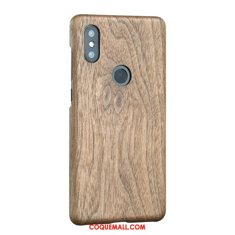 Étui Xiaomi Mi Mix 2s Protection Petit Incassable, Coque Xiaomi Mi Mix 2s Bois Bambou Braun Beige Nackte Farbe