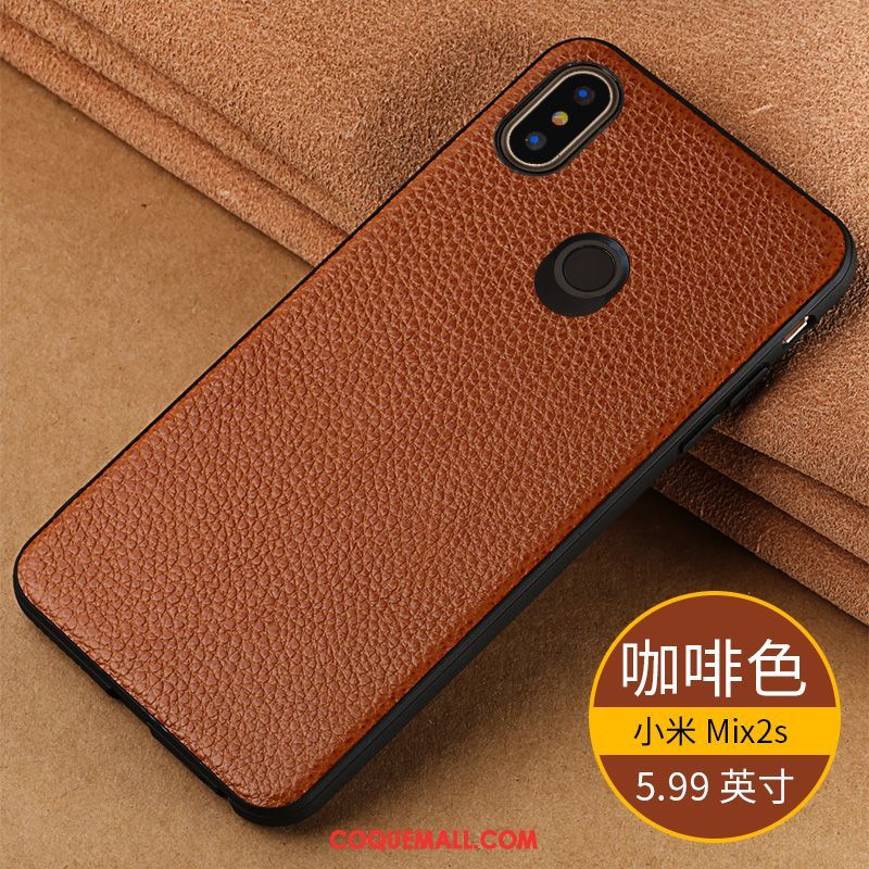 Étui Xiaomi Mi Mix 2s Protection Tendance Téléphone Portable, Coque Xiaomi Mi Mix 2s Fluide Doux Petit Beige