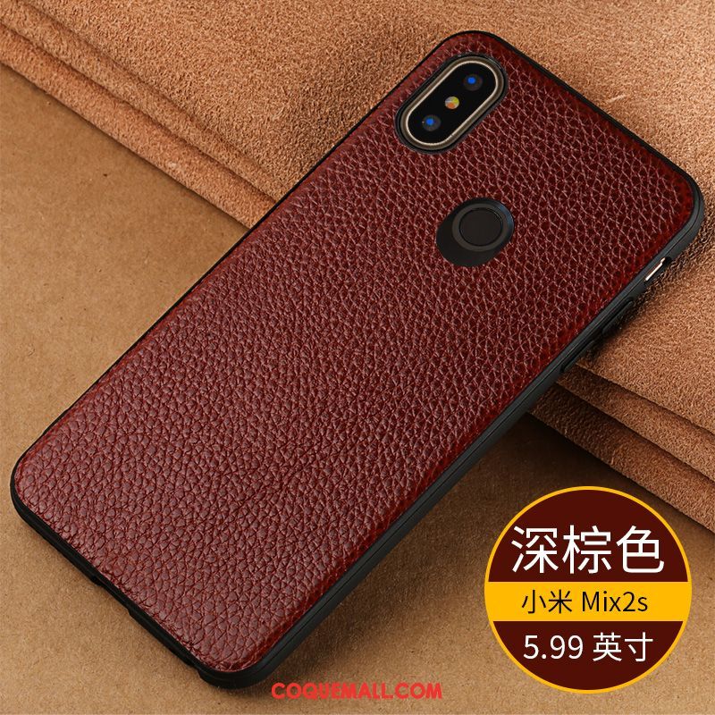 Étui Xiaomi Mi Mix 2s Protection Tendance Téléphone Portable, Coque Xiaomi Mi Mix 2s Fluide Doux Petit Beige