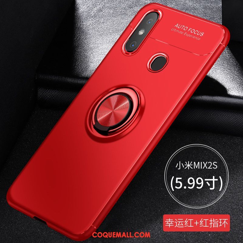 Étui Xiaomi Mi Mix 2s Rouge Délavé En Daim Tout Compris, Coque Xiaomi Mi Mix 2s Protection Incassable Beige