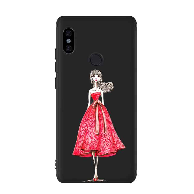 Étui Xiaomi Mi Mix 2s Rouge Silicone Noir, Coque Xiaomi Mi Mix 2s Incassable Petit Beige