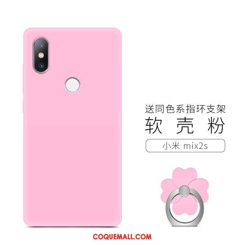 Étui Xiaomi Mi Mix 2s Silicone Tendance Simple, Coque Xiaomi Mi Mix 2s Fluide Doux Tout Compris Beige