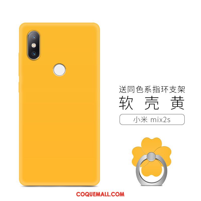 Étui Xiaomi Mi Mix 2s Silicone Tendance Simple, Coque Xiaomi Mi Mix 2s Fluide Doux Tout Compris Beige