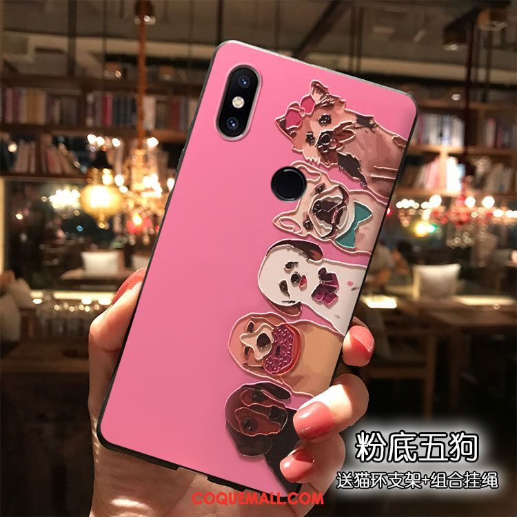 Étui Xiaomi Mi Mix 2s Silicone Tout Compris Dessin Animé, Coque Xiaomi Mi Mix 2s Téléphone Portable Personnalité Beige