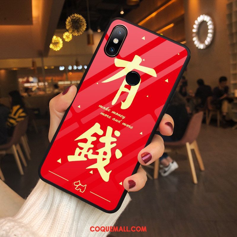 Étui Xiaomi Mi Mix 2s Téléphone Portable Personnalité Petit, Coque Xiaomi Mi Mix 2s Marque De Tendance Rouge Beige