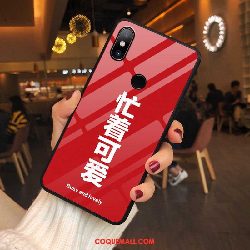 Étui Xiaomi Mi Mix 2s Téléphone Portable Personnalité Petit, Coque Xiaomi Mi Mix 2s Marque De Tendance Rouge Beige