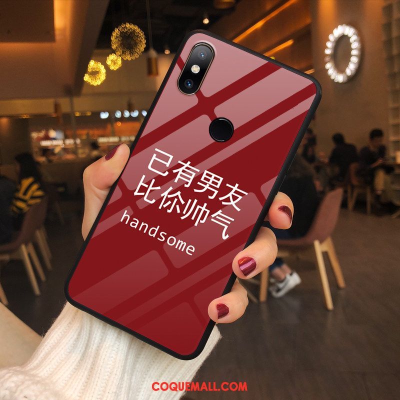 Étui Xiaomi Mi Mix 2s Téléphone Portable Personnalité Petit, Coque Xiaomi Mi Mix 2s Marque De Tendance Rouge Beige