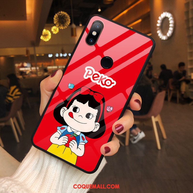 Étui Xiaomi Mi Mix 2s Téléphone Portable Personnalité Petit, Coque Xiaomi Mi Mix 2s Marque De Tendance Rouge Beige