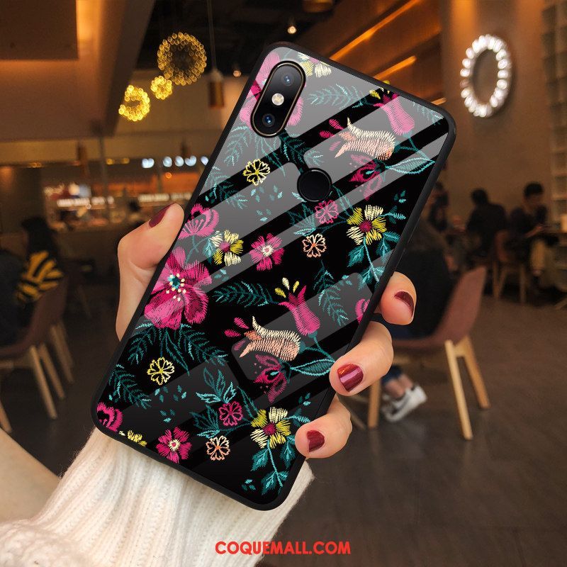 Étui Xiaomi Mi Mix 2s Téléphone Portable Personnalité Petit, Coque Xiaomi Mi Mix 2s Marque De Tendance Rouge Beige