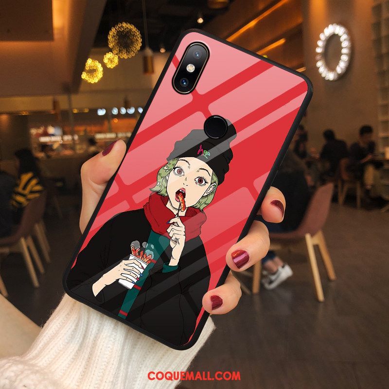 Étui Xiaomi Mi Mix 2s Téléphone Portable Personnalité Petit, Coque Xiaomi Mi Mix 2s Marque De Tendance Rouge Beige