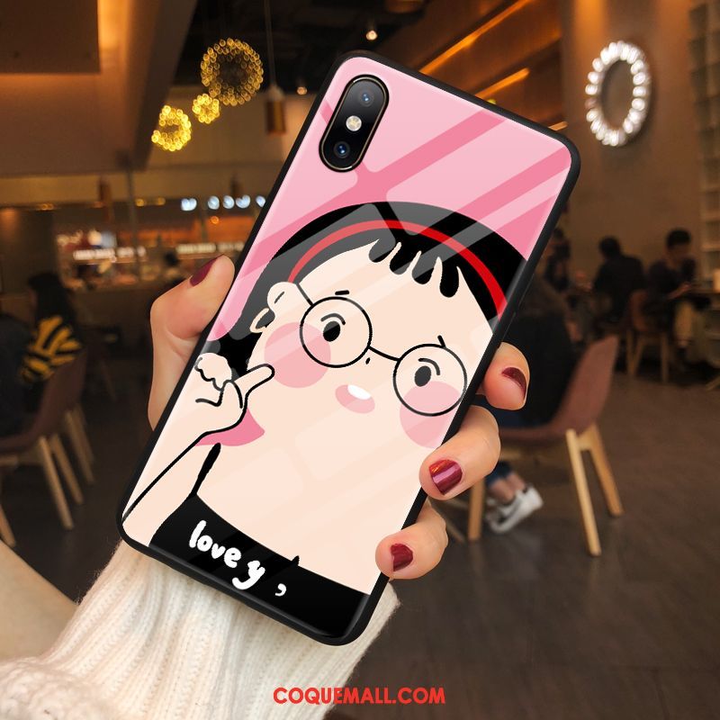 Étui Xiaomi Mi Mix 2s Téléphone Portable Personnalité Petit, Coque Xiaomi Mi Mix 2s Marque De Tendance Rouge Beige