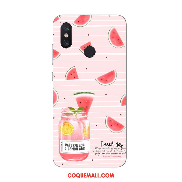 Étui Xiaomi Mi Mix 2s Téléphone Portable Rose Petit, Coque Xiaomi Mi Mix 2s Pastèque Fraise Beige