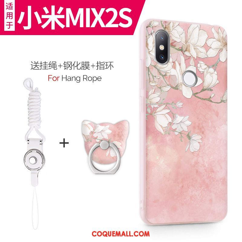 Étui Xiaomi Mi Mix 2s Violet Tout Compris Incassable, Coque Xiaomi Mi Mix 2s Petit Téléphone Portable Beige