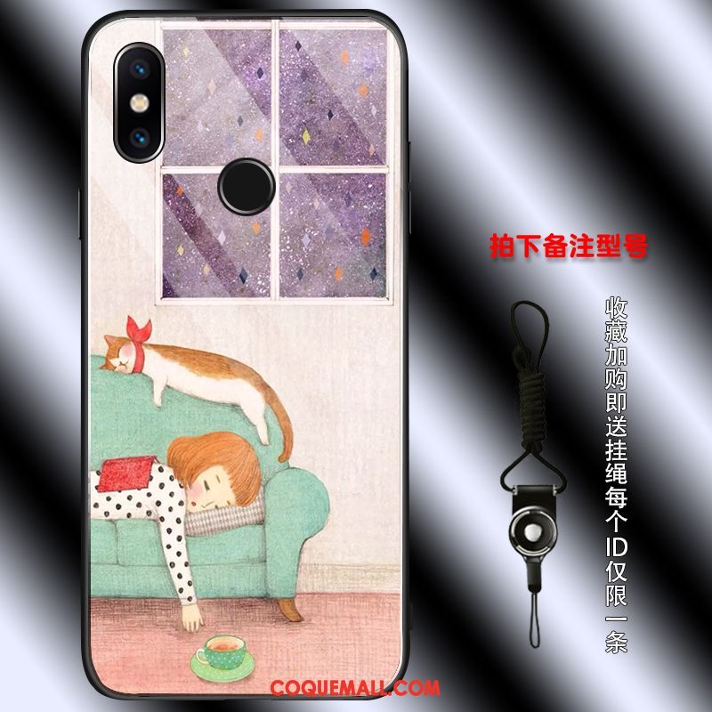 Étui Xiaomi Mi Mix 3 Chat Jeunesse Modèle Fleurie, Coque Xiaomi Mi Mix 3 Ornements Suspendus Marque De Tendance Beige