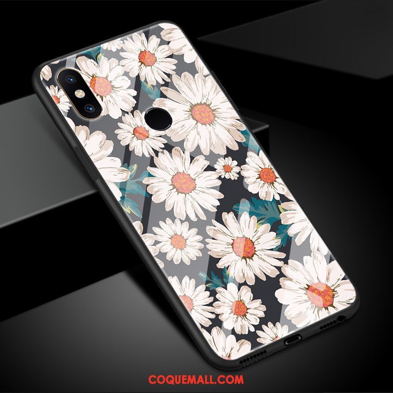 Étui Xiaomi Mi Mix 3 Frais Nouveau Fluide Doux, Coque Xiaomi Mi Mix 3 Fleurs Protection Beige