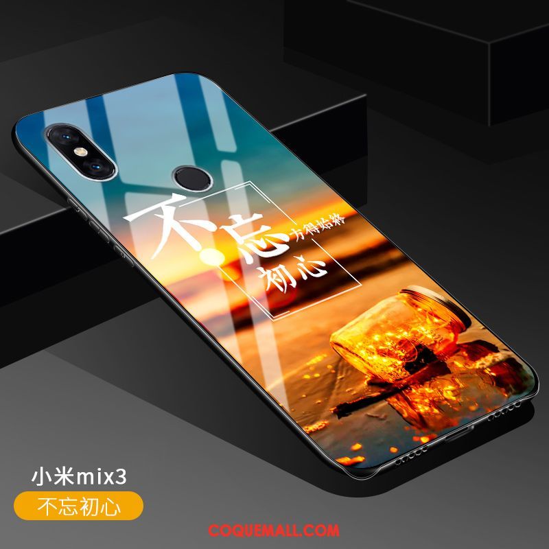 Étui Xiaomi Mi Mix 3 Incassable Support Art, Coque Xiaomi Mi Mix 3 Tendance Téléphone Portable Beige