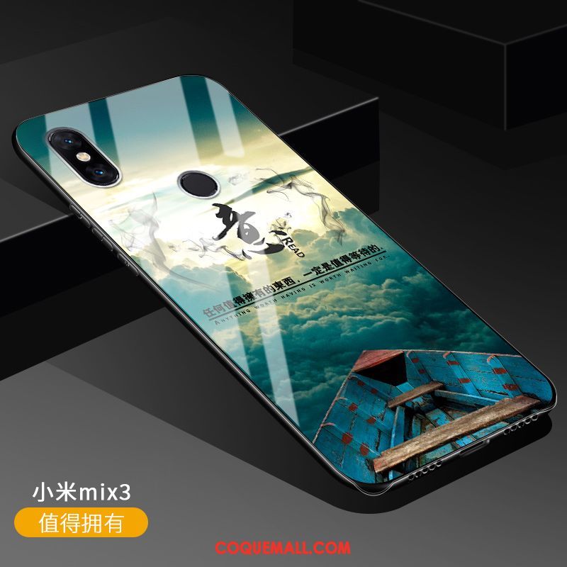 Étui Xiaomi Mi Mix 3 Incassable Support Art, Coque Xiaomi Mi Mix 3 Tendance Téléphone Portable Beige