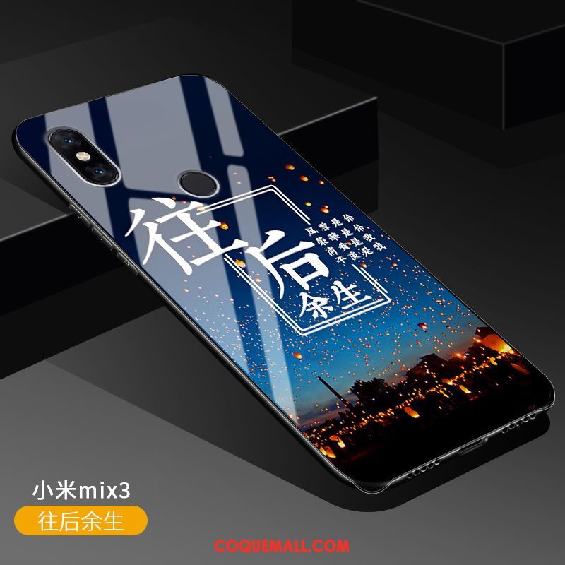 Étui Xiaomi Mi Mix 3 Incassable Support Art, Coque Xiaomi Mi Mix 3 Tendance Téléphone Portable Beige