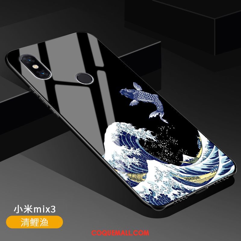 Étui Xiaomi Mi Mix 3 Incassable Support Art, Coque Xiaomi Mi Mix 3 Tendance Téléphone Portable Beige