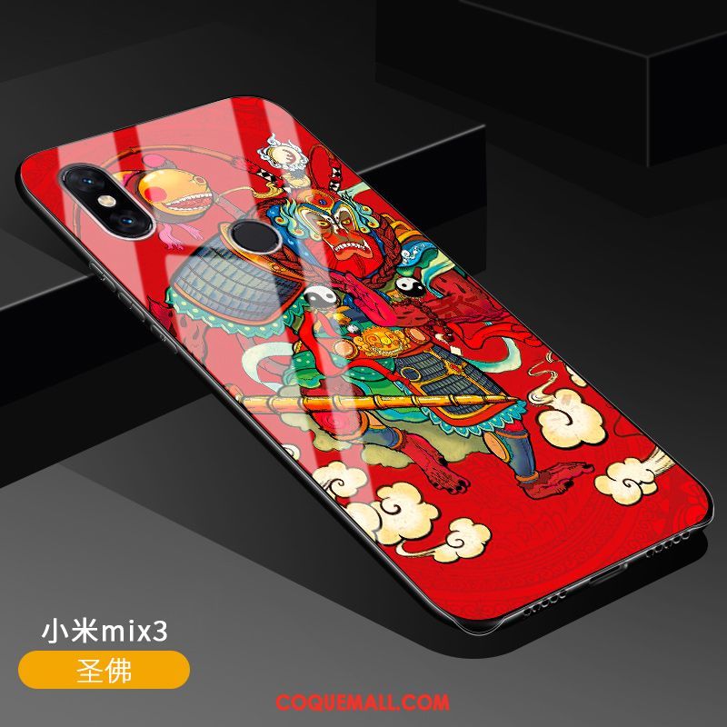 Étui Xiaomi Mi Mix 3 Incassable Support Art, Coque Xiaomi Mi Mix 3 Tendance Téléphone Portable Beige