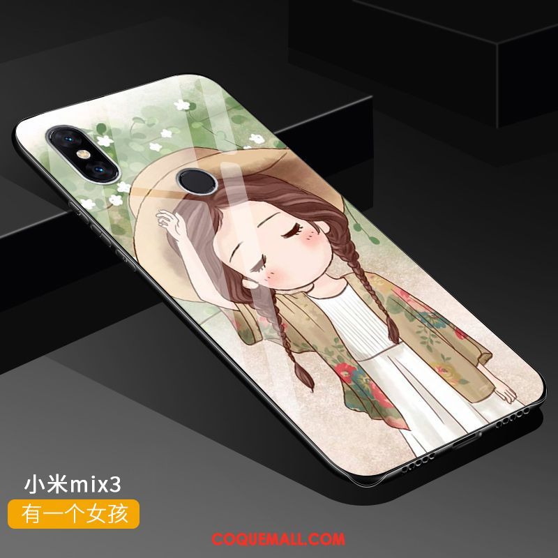 Étui Xiaomi Mi Mix 3 Incassable Support Art, Coque Xiaomi Mi Mix 3 Tendance Téléphone Portable Beige