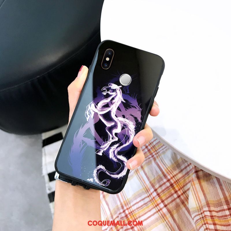 Étui Xiaomi Mi Mix 3 Marque De Tendance Bleu Marin Frais, Coque Xiaomi Mi Mix 3 Personnalité Fluide Doux Beige