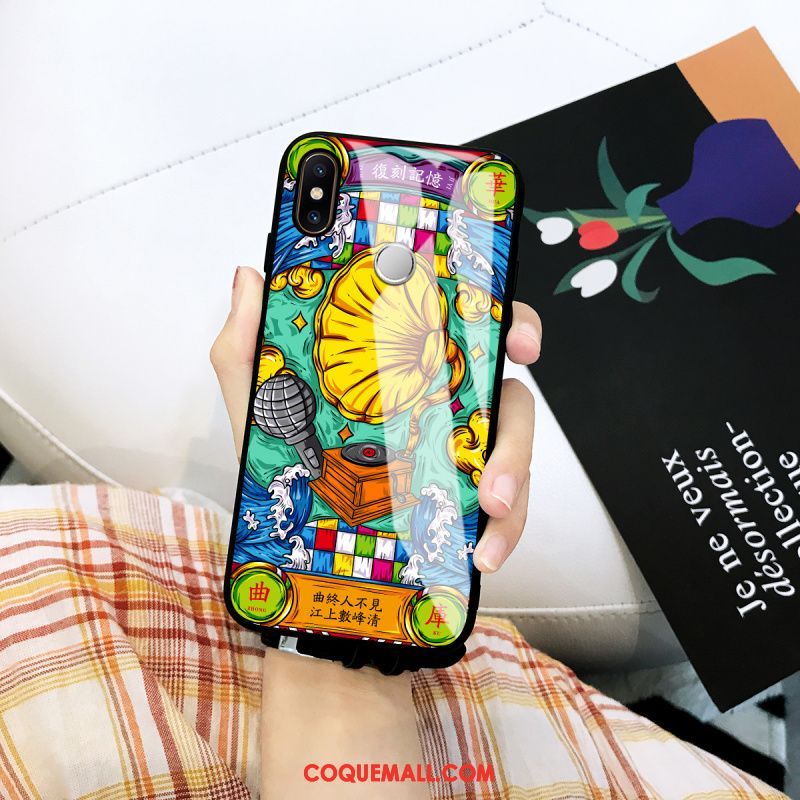 Étui Xiaomi Mi Mix 3 Marque De Tendance Bleu Marin Frais, Coque Xiaomi Mi Mix 3 Personnalité Fluide Doux Beige