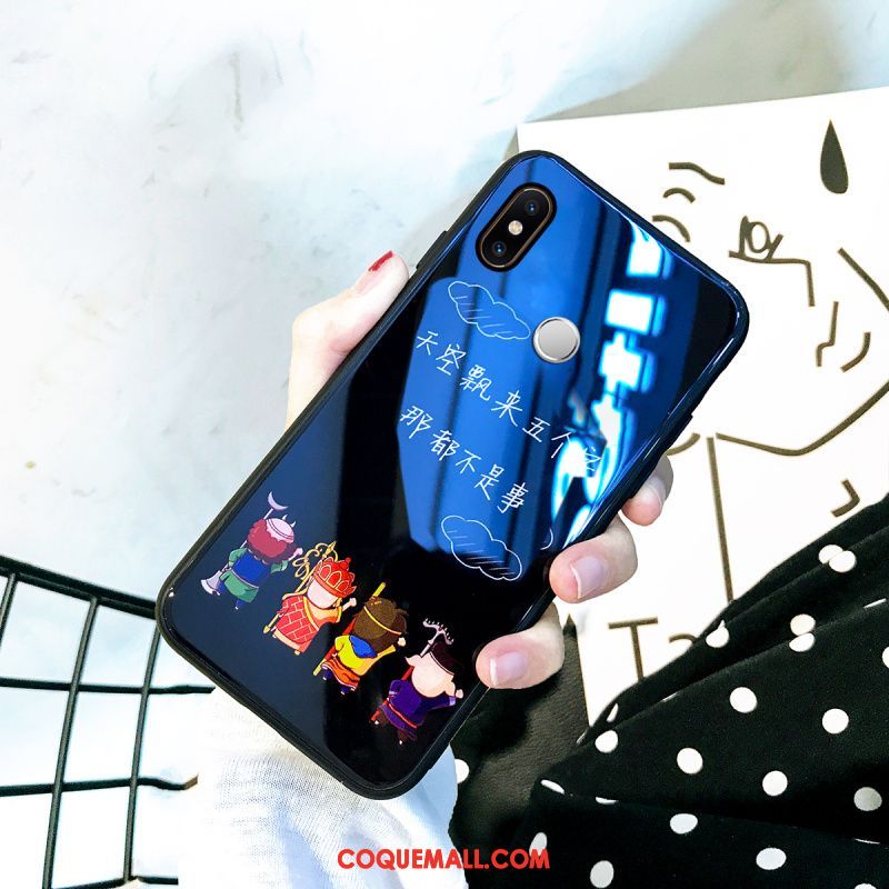 Étui Xiaomi Mi Mix 3 Marque De Tendance Bleu Marin Frais, Coque Xiaomi Mi Mix 3 Personnalité Fluide Doux Beige