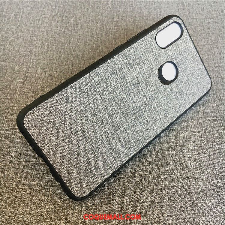 Étui Xiaomi Mi Mix 3 Modèle Fleurie Vert Tissu, Coque Xiaomi Mi Mix 3 Cuir Nouveau Beige