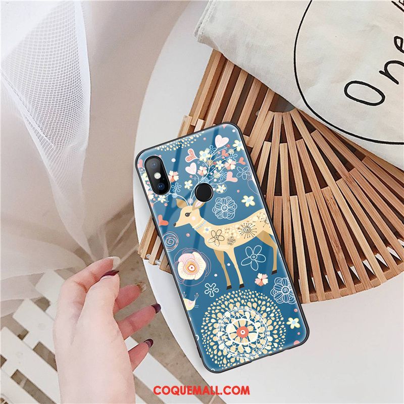 Étui Xiaomi Mi Mix 3 Ornements Suspendus Verre Rose, Coque Xiaomi Mi Mix 3 Net Rouge Créatif Beige