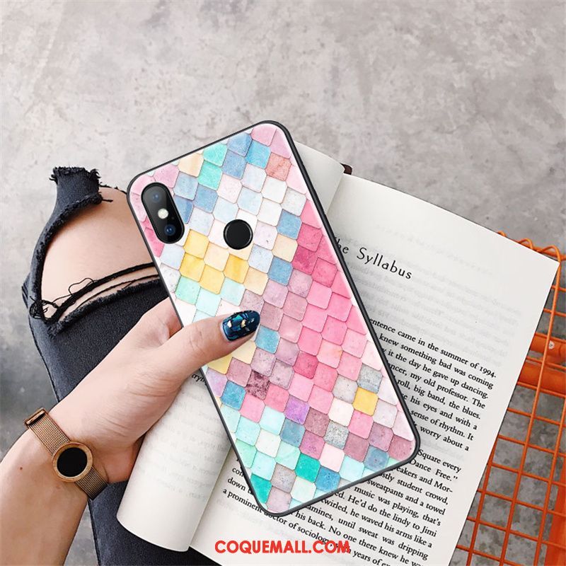 Étui Xiaomi Mi Mix 3 Ornements Suspendus Verre Rose, Coque Xiaomi Mi Mix 3 Net Rouge Créatif Beige