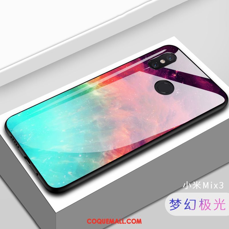 Étui Xiaomi Mi Mix 3 Personnalité Silicone Protection, Coque Xiaomi Mi Mix 3 Marque De Tendance Nouveau Beige