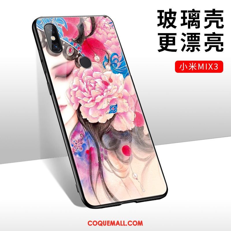 Étui Xiaomi Mi Mix 3 Rouge Incassable Protection, Coque Xiaomi Mi Mix 3 Téléphone Portable Tendance Beige