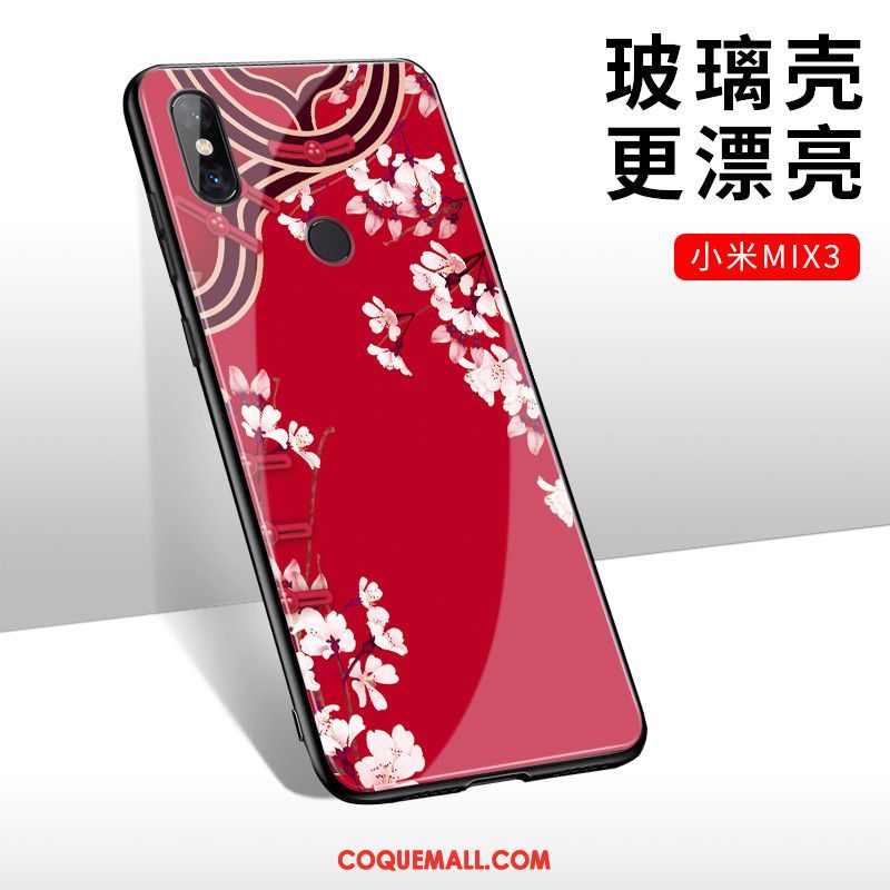 Étui Xiaomi Mi Mix 3 Rouge Incassable Protection, Coque Xiaomi Mi Mix 3 Téléphone Portable Tendance Beige