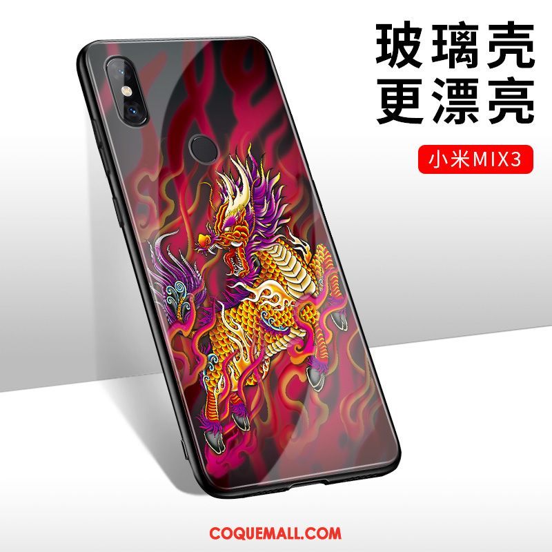 Étui Xiaomi Mi Mix 3 Rouge Incassable Protection, Coque Xiaomi Mi Mix 3 Téléphone Portable Tendance Beige