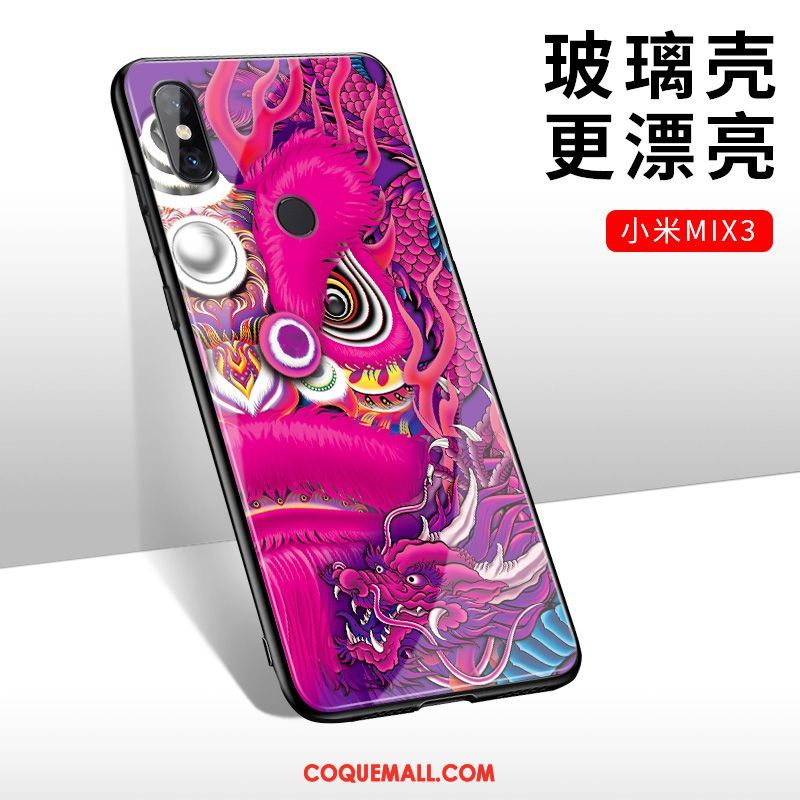 Étui Xiaomi Mi Mix 3 Rouge Incassable Protection, Coque Xiaomi Mi Mix 3 Téléphone Portable Tendance Beige